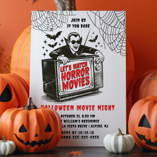 Invitación a la fiesta nocturna de cine de Hallowe