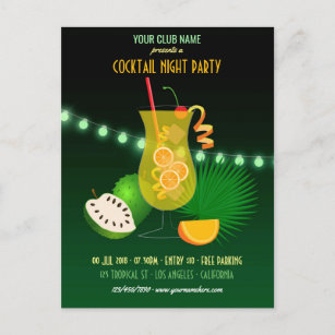 Invitación a la fiesta nocturna de cócteles Club/C