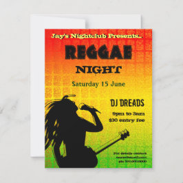 Invitación a la fiesta nocturna de reggae
