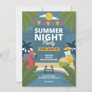 Invitación a la fiesta nocturna de verano