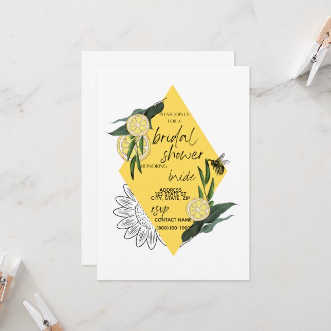 Invitación a la fiesta nupcial - Amarillo  (Anverso/Reverso In Situ)