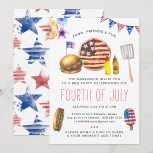 Invitación a la fiesta patriótica de barbacoa del 