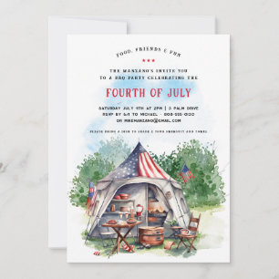 Invitación a la fiesta patriótica de barbacoa del 