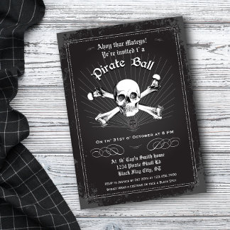 Invitación a la fiesta pirata de Halloween