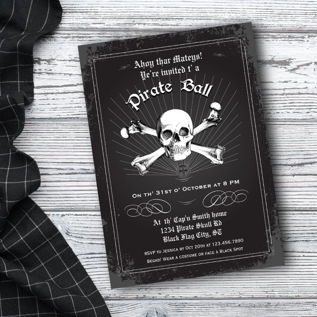 Invitación a la fiesta pirata de Halloween (Subido por el creador)