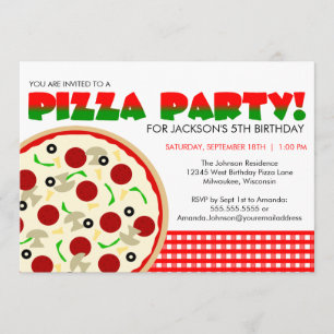 Invitación a la Fiesta Pizza