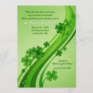 Invitación a la fiesta por el Día de Shamrock Road