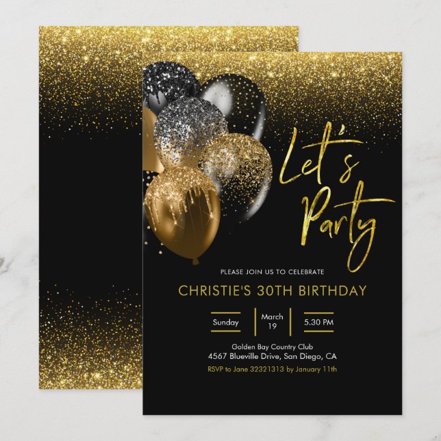 Invitación a la fiesta por el negro y el oro (Anverso / Reverso)
