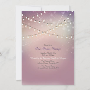 Invitación a la fiesta pre-prom con luces colgante