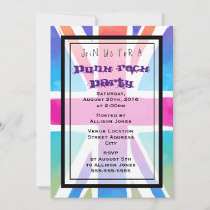Invitación a la fiesta punk rock de la bandera Uni