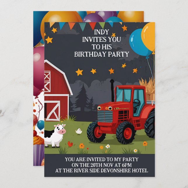 Invitación a la fiesta que puedes personalizar a t (Anverso / Reverso)