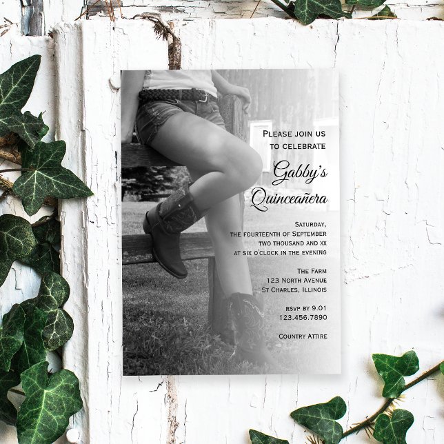 Invitación a la Fiesta Quinceañera Fence Barn (Subido por el creador)