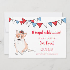 Invitación a la fiesta real del corgi