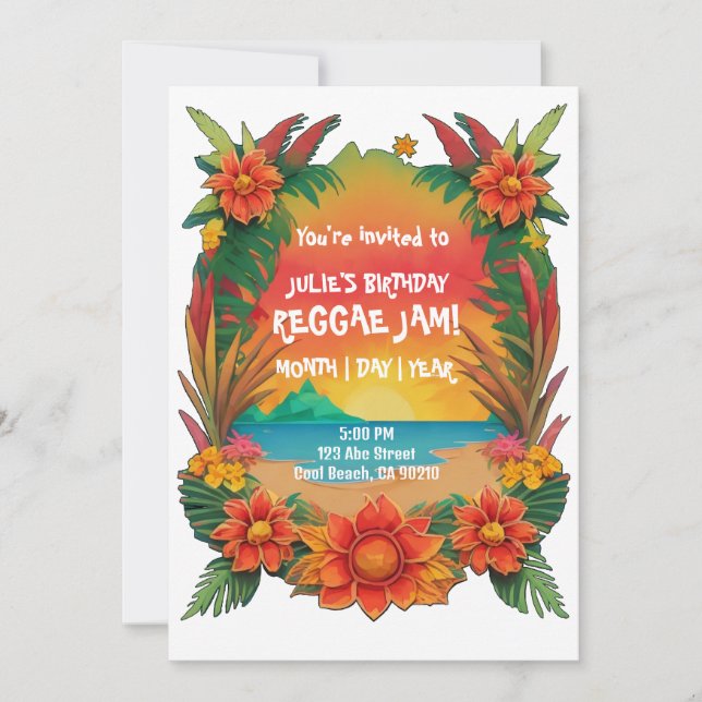 Invitación a la Fiesta Reggae (Anverso)