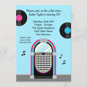 Invitación a la Fiesta Retro de los años 50