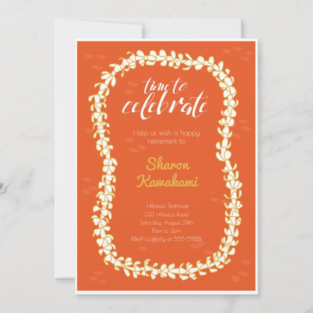 Invitación a la fiesta roja de Hawái (Anverso)