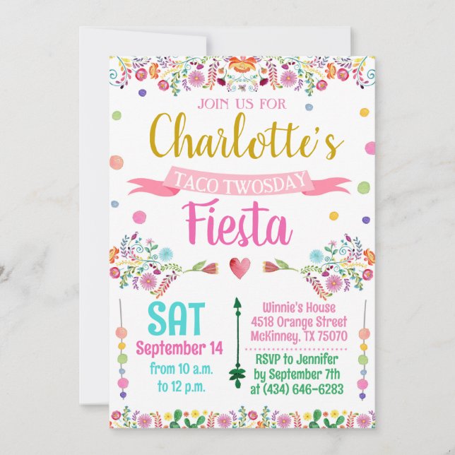 Invitación a la Fiesta Siesta Mexicana (Anverso)