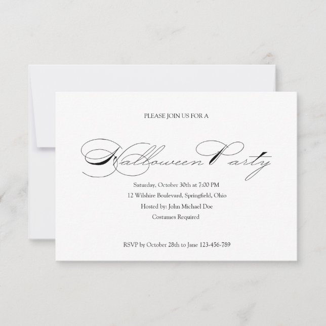 Invitación a la fiesta simple de baile de hallowee (Anverso)