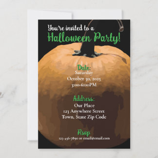 Invitación a la fiesta simple de calabaza Hallowee