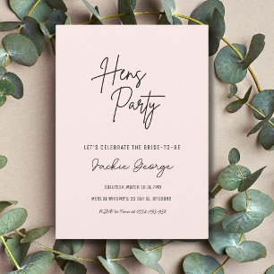 Invitación a la fiesta simple de gallinas rosadas