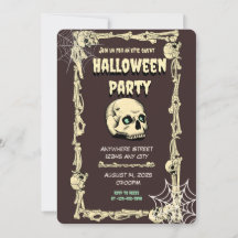 Invitación a la fiesta Skull Halloween