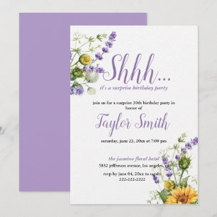 Invitación a la Fiesta Sorpresa Floral Elegante Mo