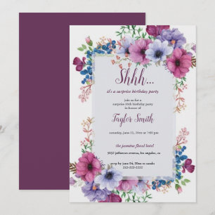 Invitación a la Fiesta Sorpresa Floral Elegante Pú