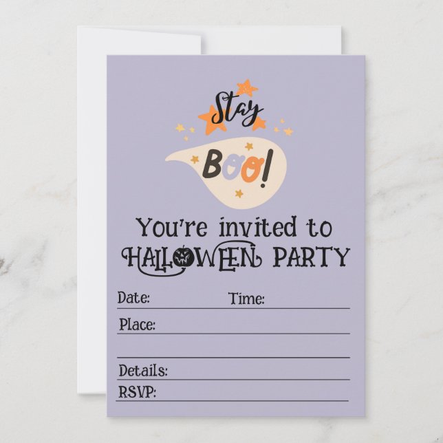 Invitación a la fiesta Stay Boo Halloween (Anverso)