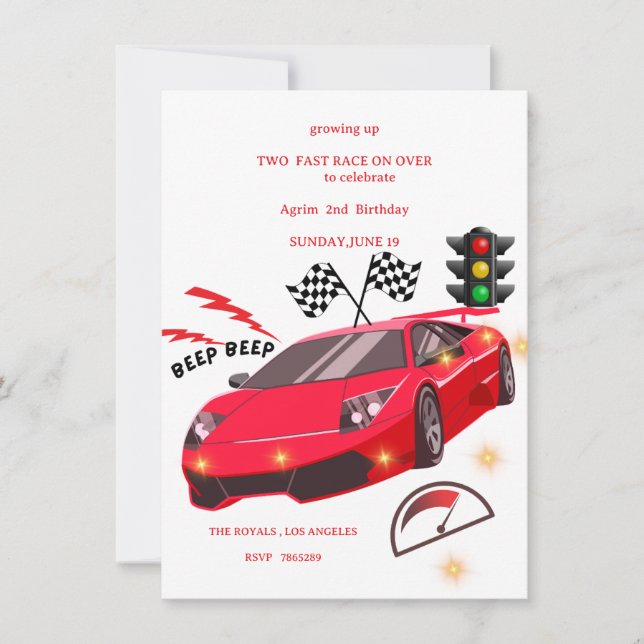 Invitación a la Fiesta Temática de Carreras de Aut (Anverso)