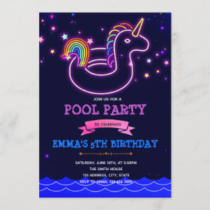 Invitación a la fiesta temática de la piscina de u