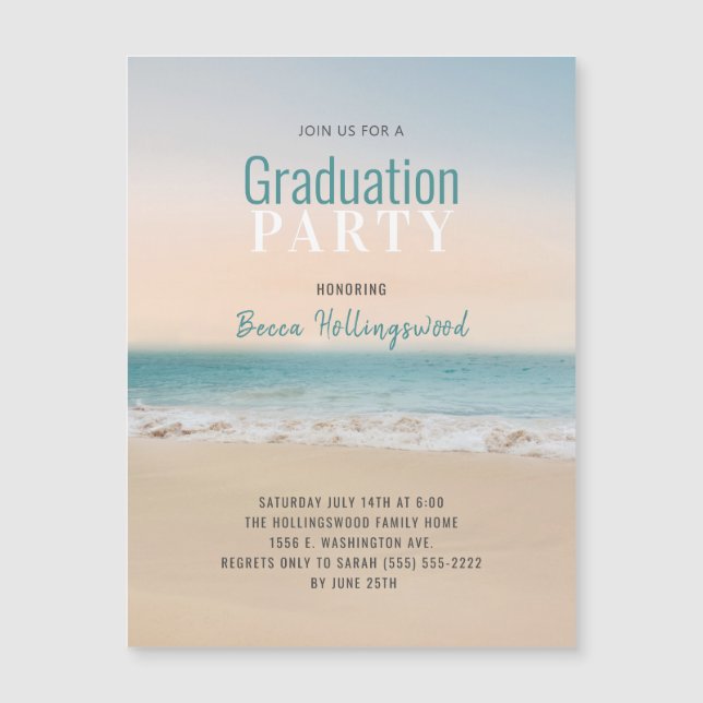Invitación a la fiesta temática de la playa de gra (Anverso)