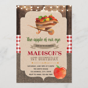 Invitación a la fiesta temática de manzanas