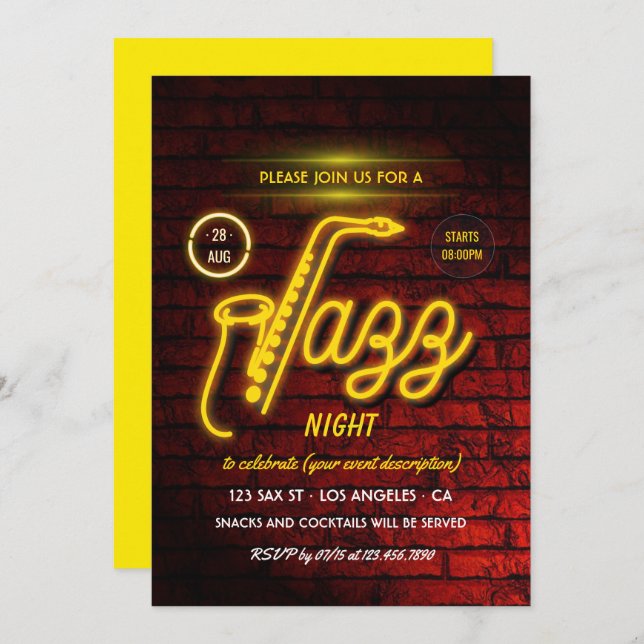 Invitación a la fiesta temática del Festival de Bl (Anverso / Reverso)