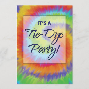 Invitación a la fiesta temática Tie-Dye