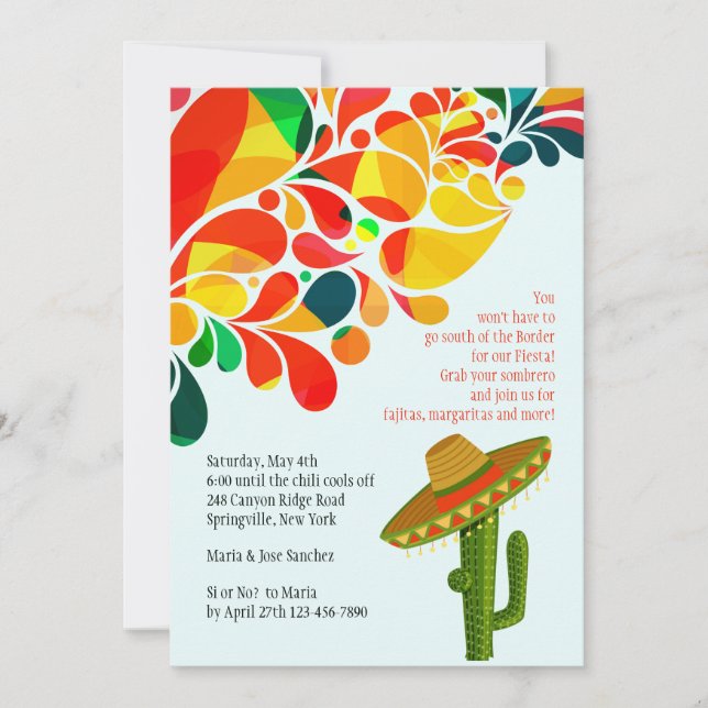 Invitación a la Fiesta Tropical Cinco de Mayo (Anverso)
