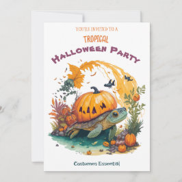 Invitación a la fiesta tropical de Halloween con T