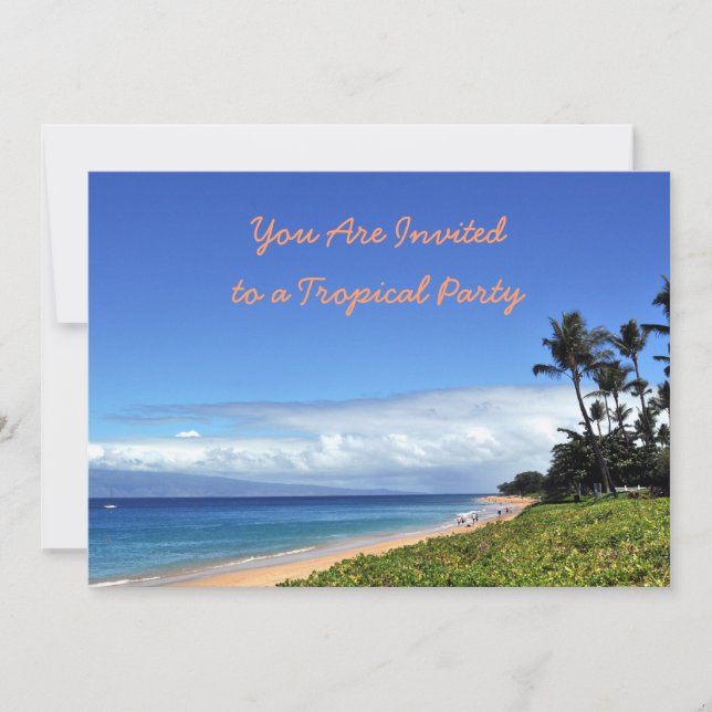 Invitación a la Fiesta Tropical de Maui (Anverso)