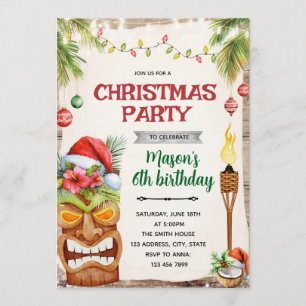 invitación a la fiesta tropical de Navidad