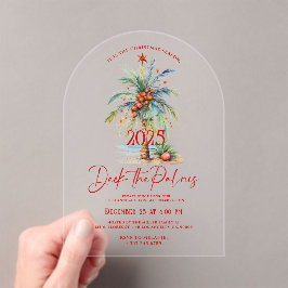 Invitación a la fiesta tropical de Navidad Deck Th