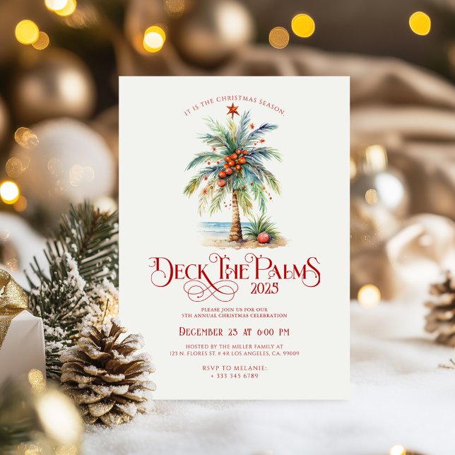 Invitación a la fiesta tropical de Navidad Deck Th (Subido por el creador)