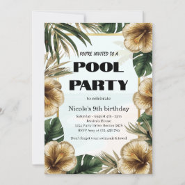 Invitación a la Fiesta Tropical de Piscina Cumplea