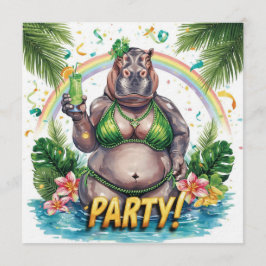 Invitación a la fiesta tropical de piscina del Día