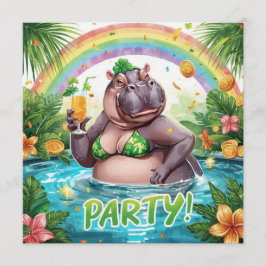 Invitación a la fiesta tropical de piscina del Día