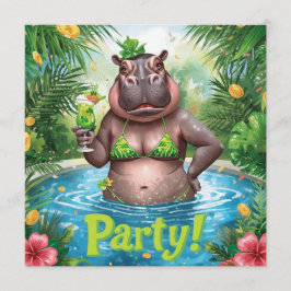 Invitación a la fiesta tropical de piscina del Día