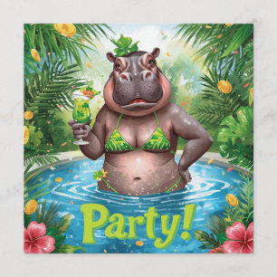 Invitación a la fiesta tropical de piscina del Día