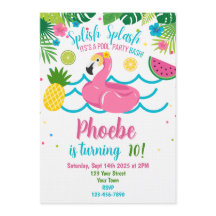 Invitación a la Fiesta Tropical de Piscina Flamenc