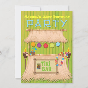 Invitación a la fiesta tropical hawaiana de Tiki V