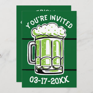 Invitación a la Fiesta Verde de Cerveza del Día de