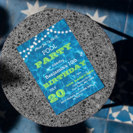 Invitación a la fiesta verde de verano iluminada p