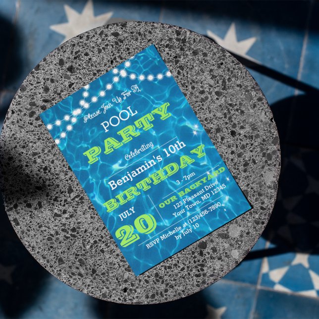 Invitación a la fiesta verde de verano iluminada p (Subido por el creador)